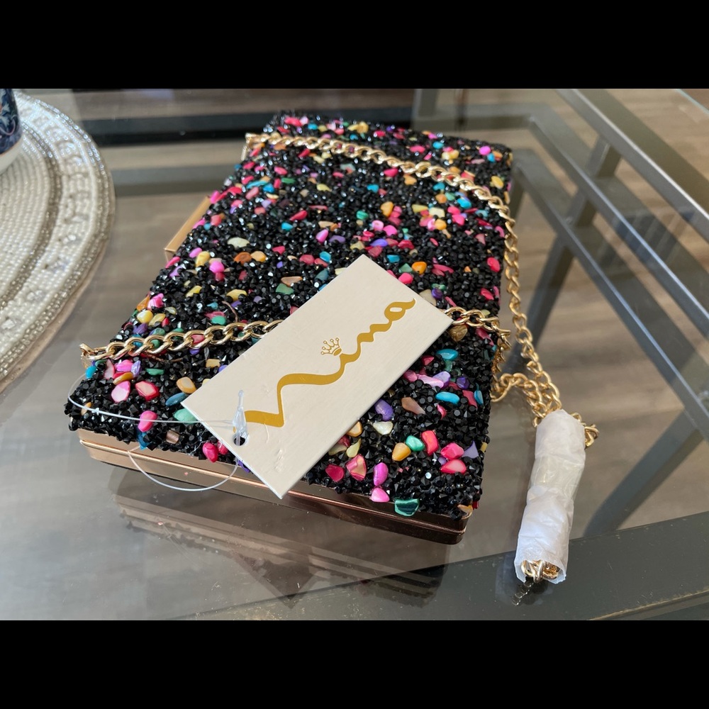Mina Nordstrom Black w/ Multicolor Rock Purse